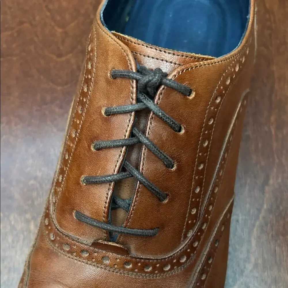 Cole Haan Brown Leather Wingtip Oxfords, Versatile, Work to Occasion, Size 11.5